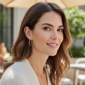 💛Gold Tone Classic Hoop Earrings/NIP💛